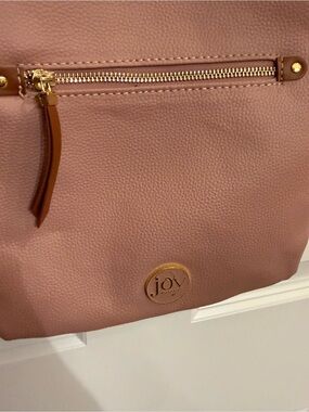 Joy Mangano Blush Pink Crossbody Bag with Gold Hardware
